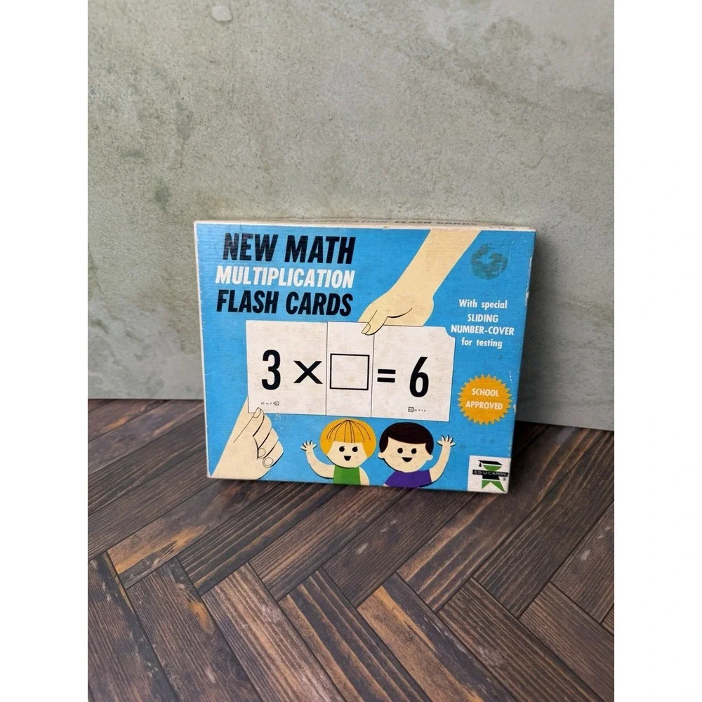 Vintage 1966 Ed-U-Cards Math Multiplication Flash Cards - Complete